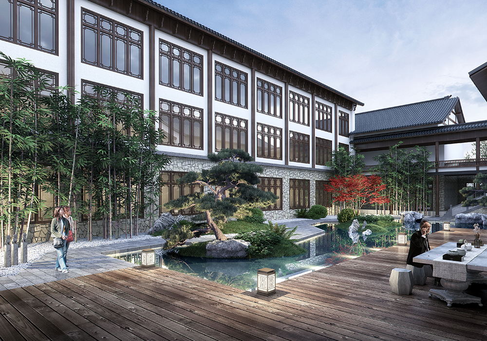 雁蕩山朝陽山莊規(guī)劃、景觀、施工圖設(shè)計(jì)輕奢度假酒店